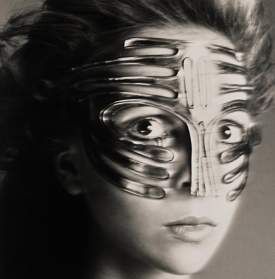 'PENELOPE TREE, MASK BY UNGARO', PARIS STUDIO, 1968 by Richard Avedon