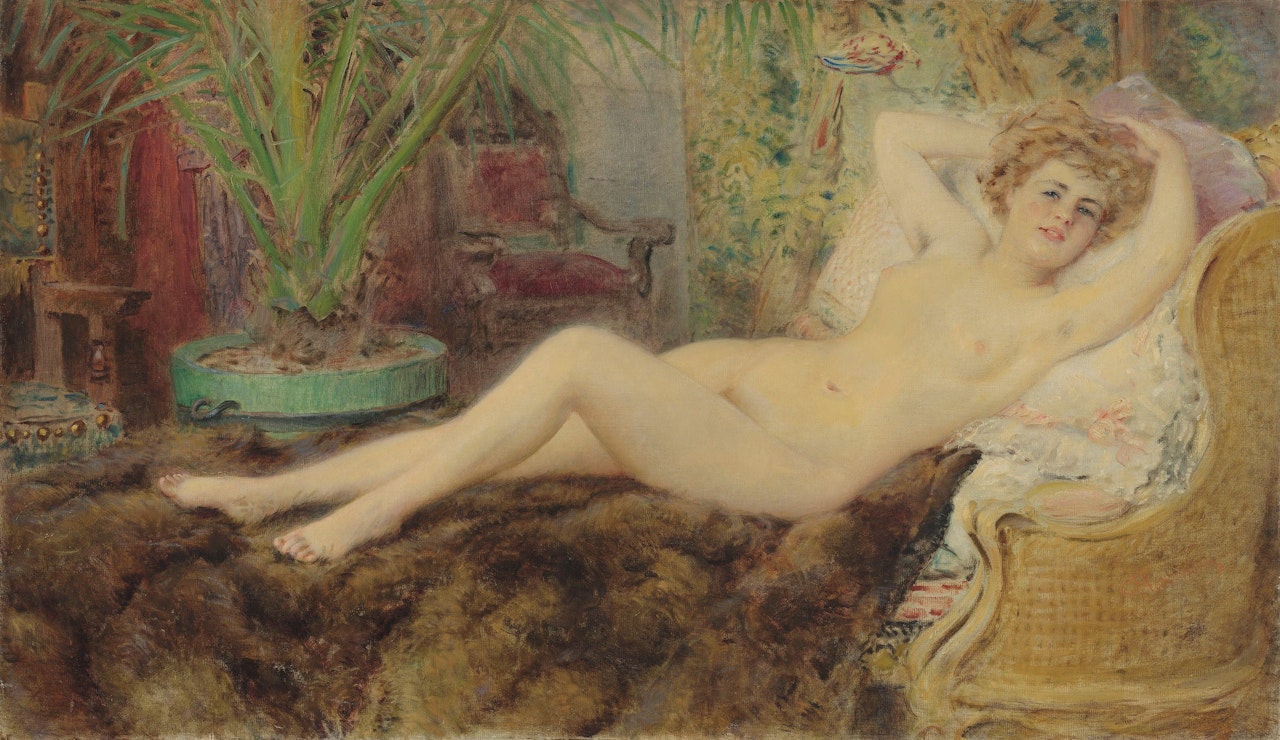 Reclining nude by Konstantin Makovsky