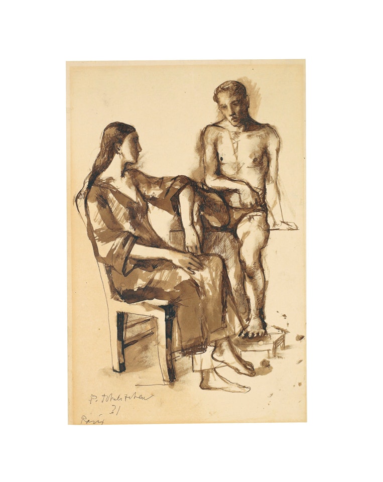 Two seated figures by Pavel Tchelitchew