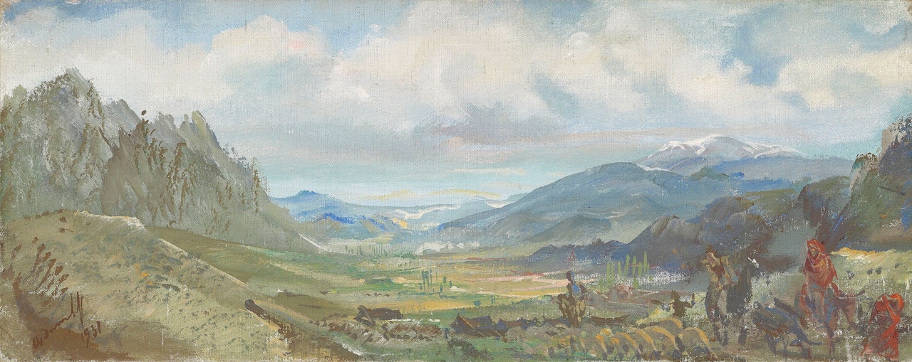 Nomades Kurdes dans les défilés du Zagros by Alexander Evgenievich Yakovlev