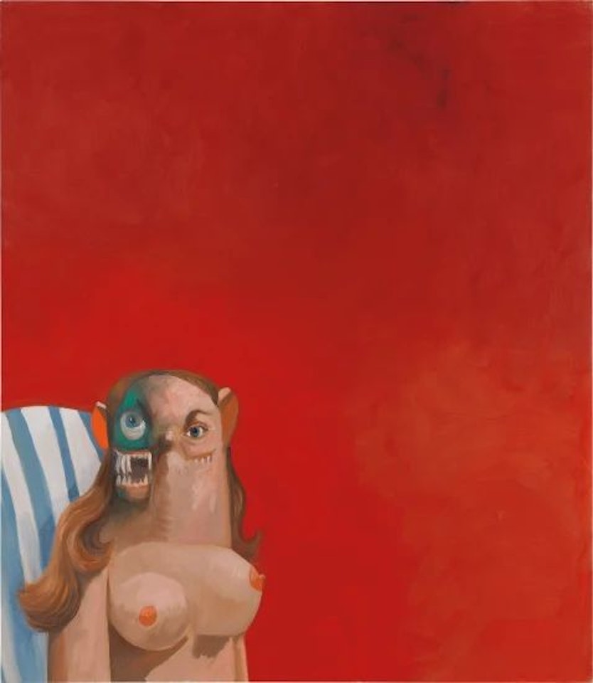 Red and Green Composition by George Condo