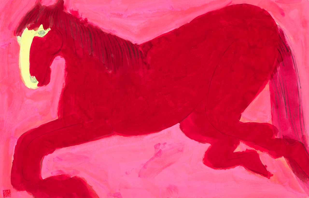 Untitled (Red Horse) by Walasse Ting