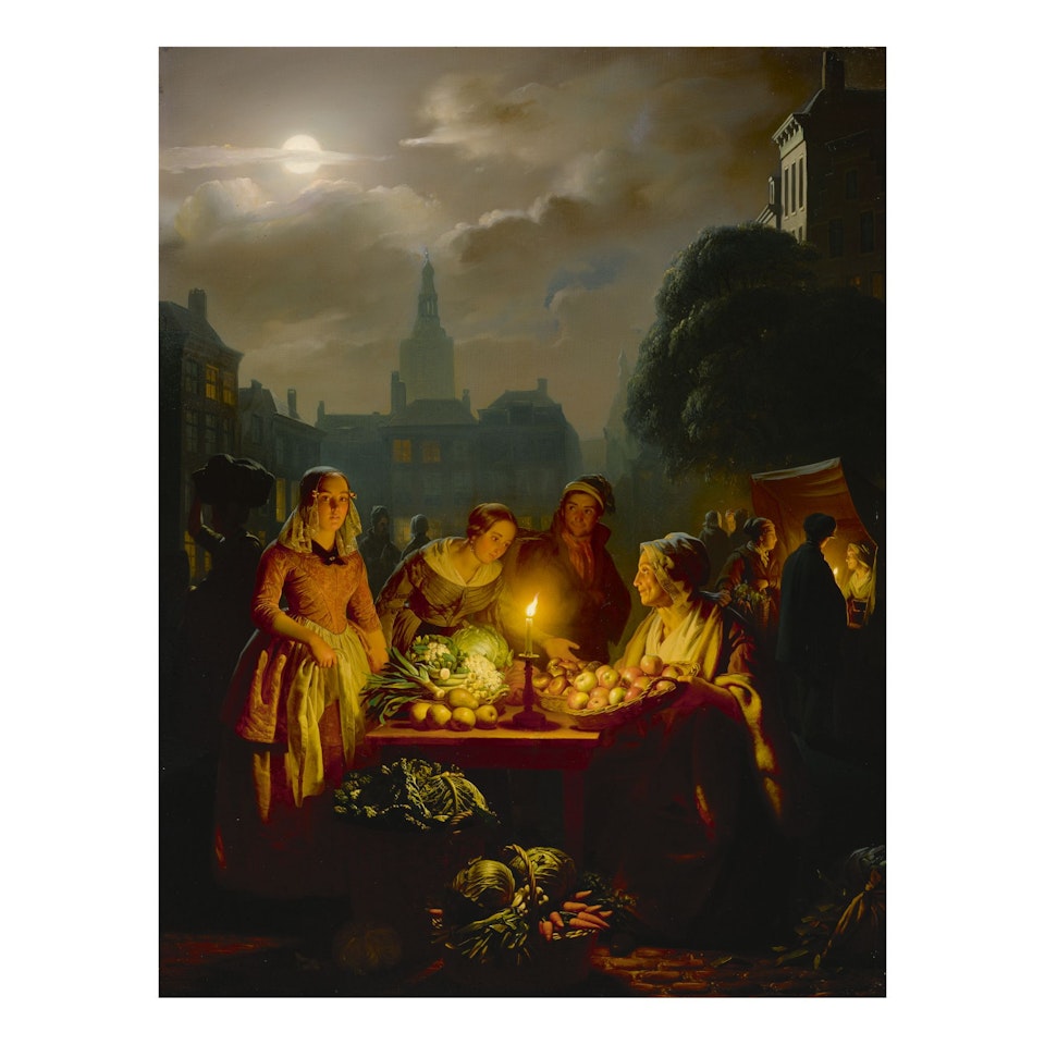 GROTE MARKT, THE HAGUE by Petrus van Schendel