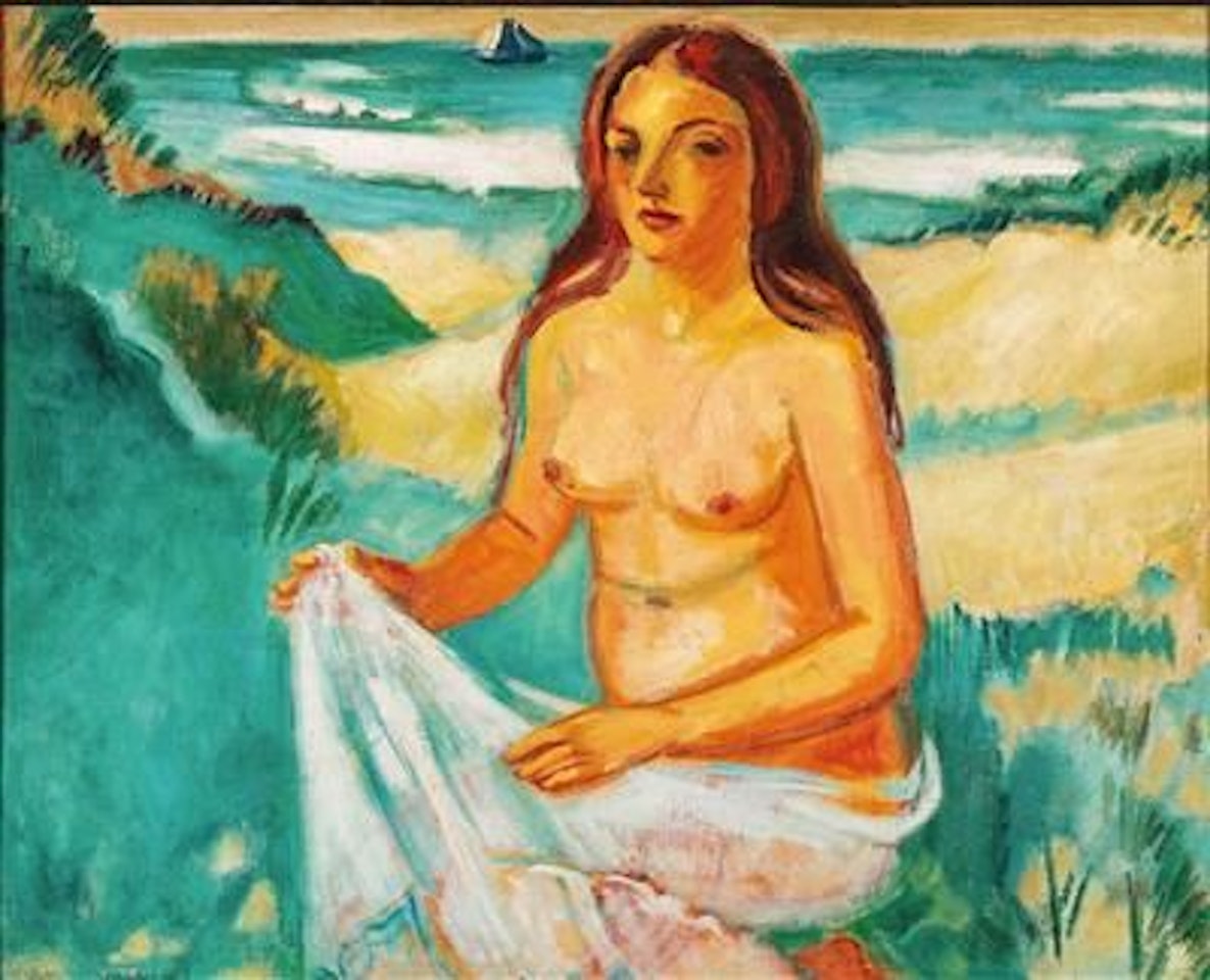 Junges Mädchen am Meer - Young Girl by the Sea by Max Pechstein
