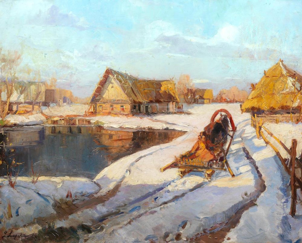 Winter sleigh by Georgij Aleksandrovic Lapschin
