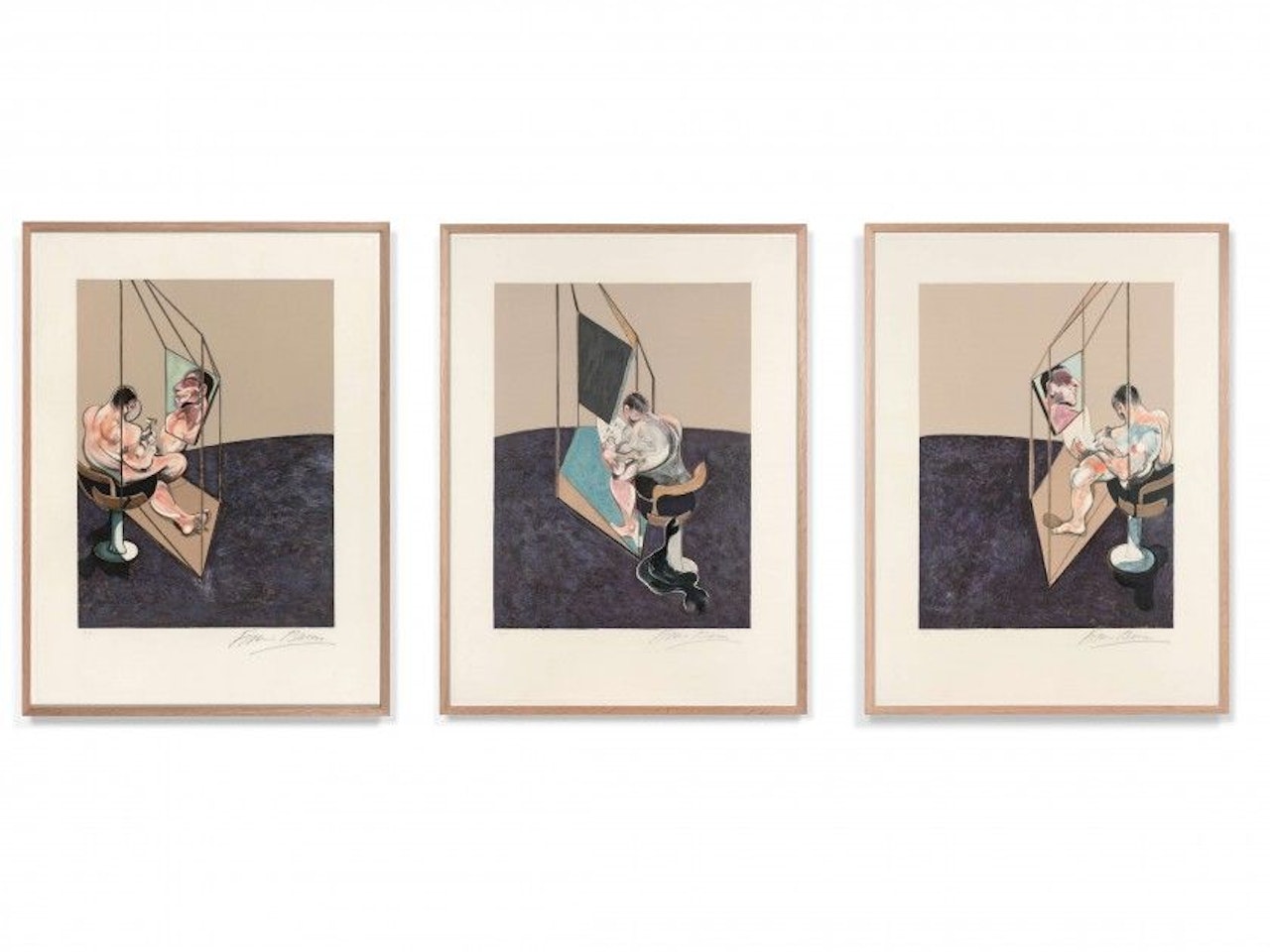 Three studies of men's back by Francis Bacon