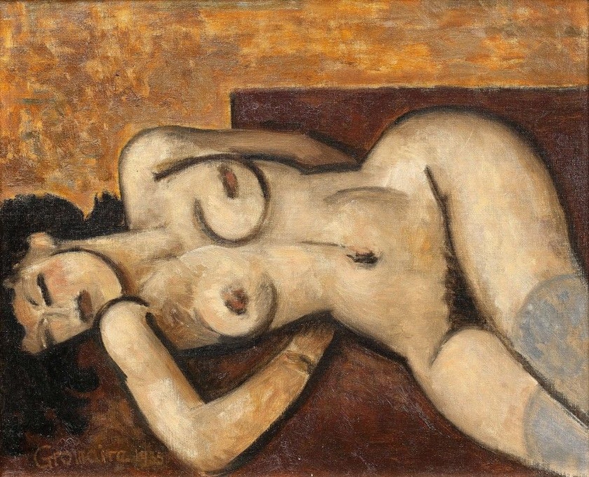 Little nude on a gold background by Marcel Gromaire