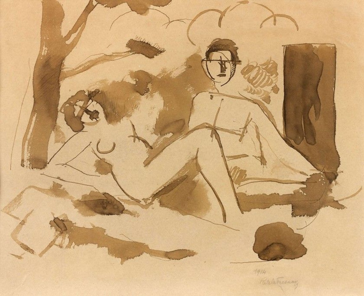 The couple under the tree - Study for married life by Roger de la Fresnaye