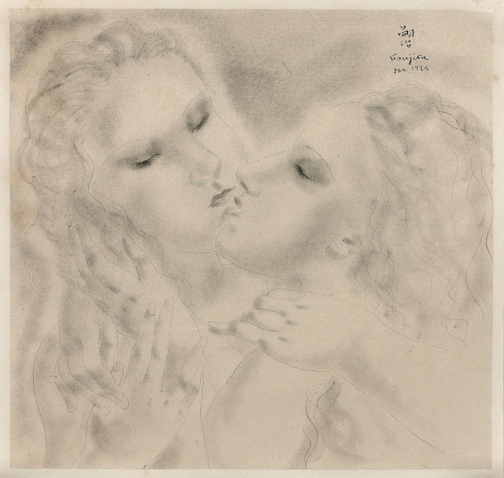 The kiss, the two friends by Leonard Tsuguharu Foujita