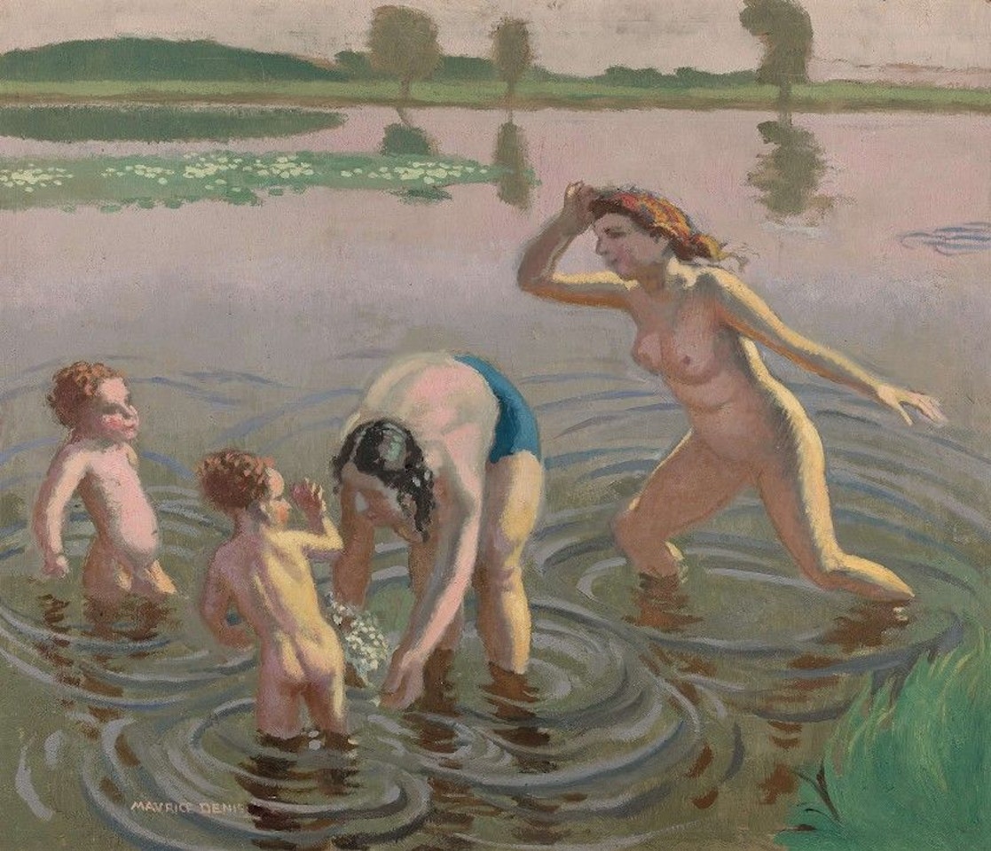 Bathing with water lilies by Maurice Denis