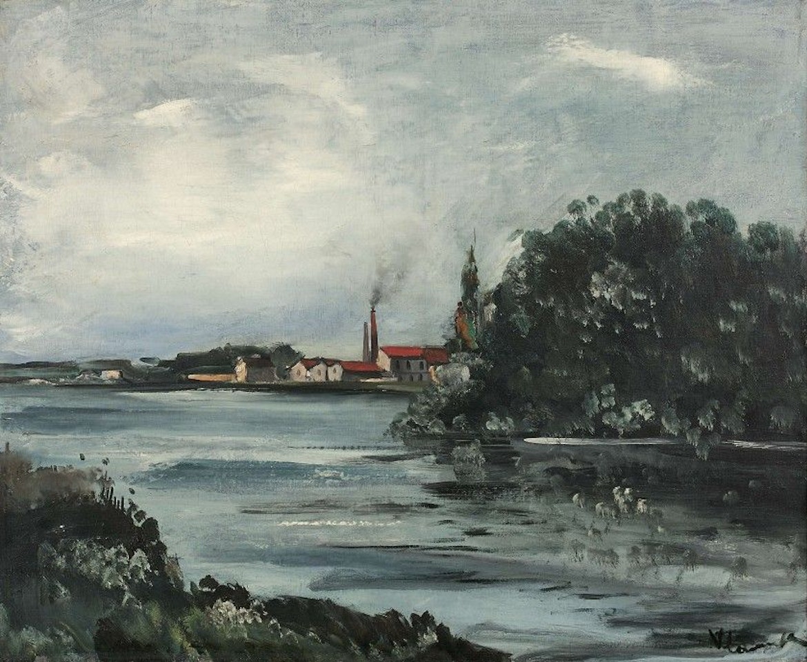 Factories at the water's edge by Maurice de Vlaminck