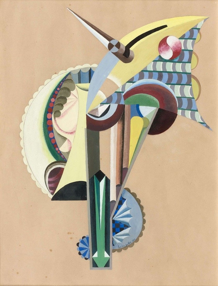 Composition on the word dancer (2nd version) by Auguste Herbin