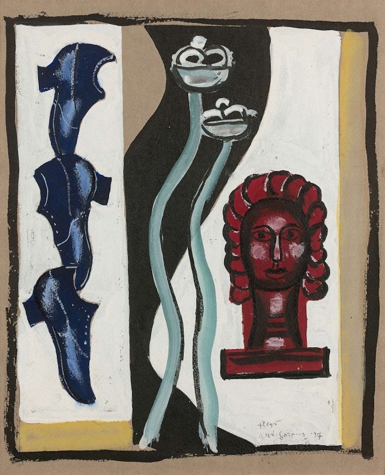 Composition with red head (study) by Fernand Leger