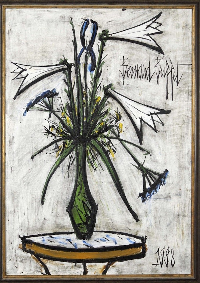 Lilies and irises in a Gallé vase by Bernard Buffet