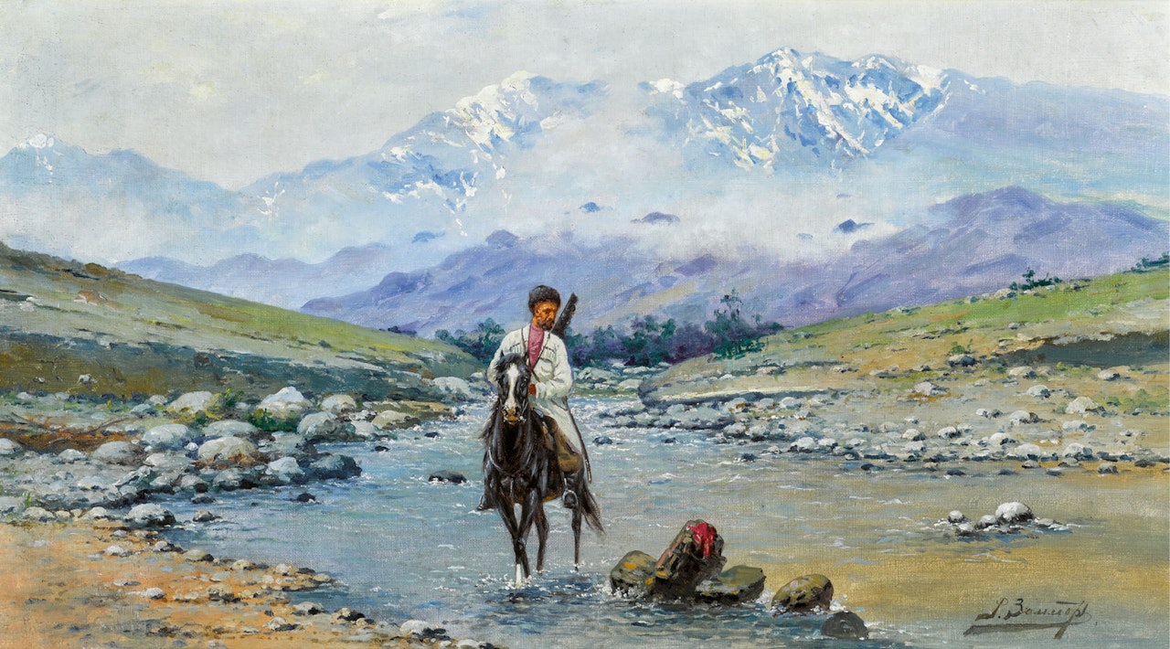 Cherkessian Horseman, Dagestan by Richard Karlovich Zommer