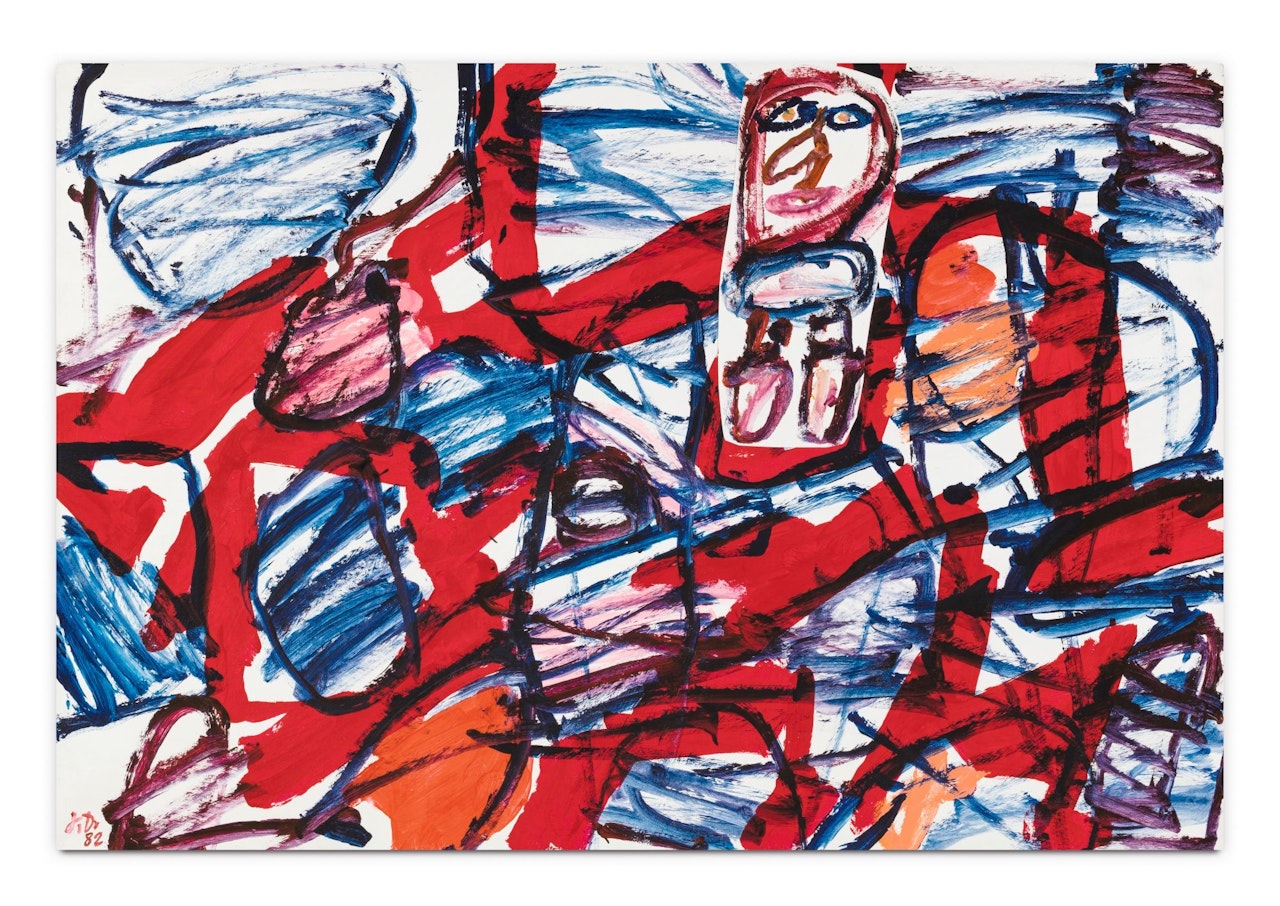 SITE ALÉATOIRE AVEC UN PERSONNAGE by Jean Dubuffet