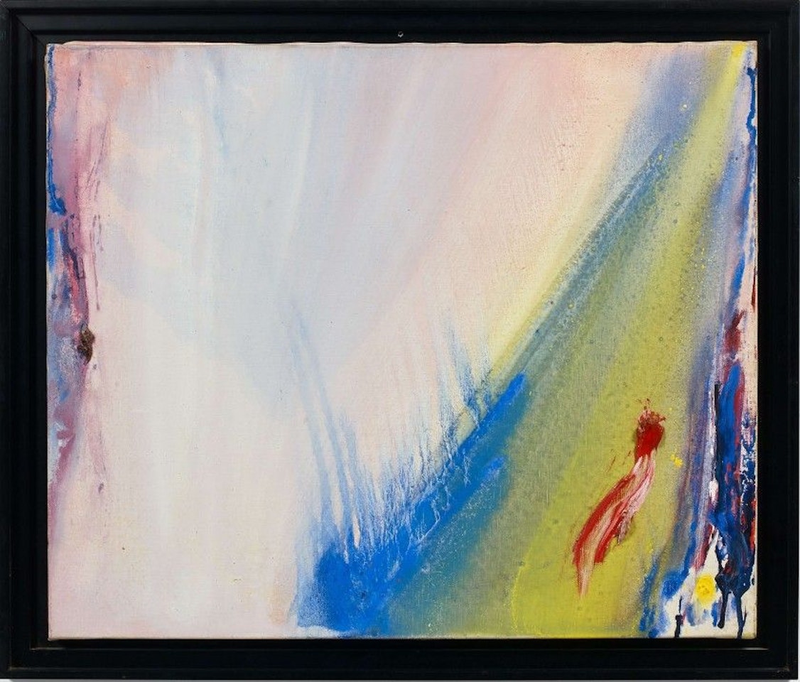PINK IN GREEN INCLINE WITH RED TOUCH by Olivier Debre