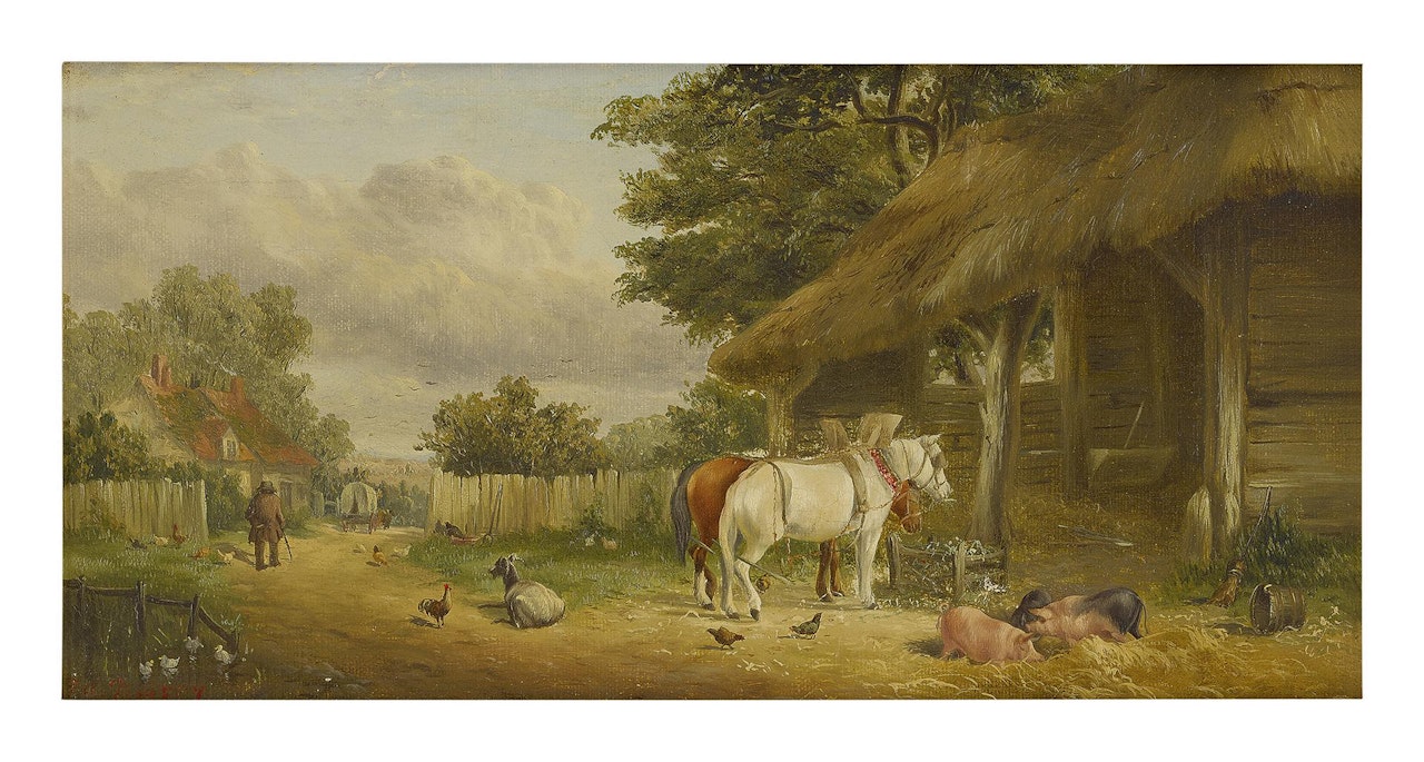 A FARMYARD by Continental School