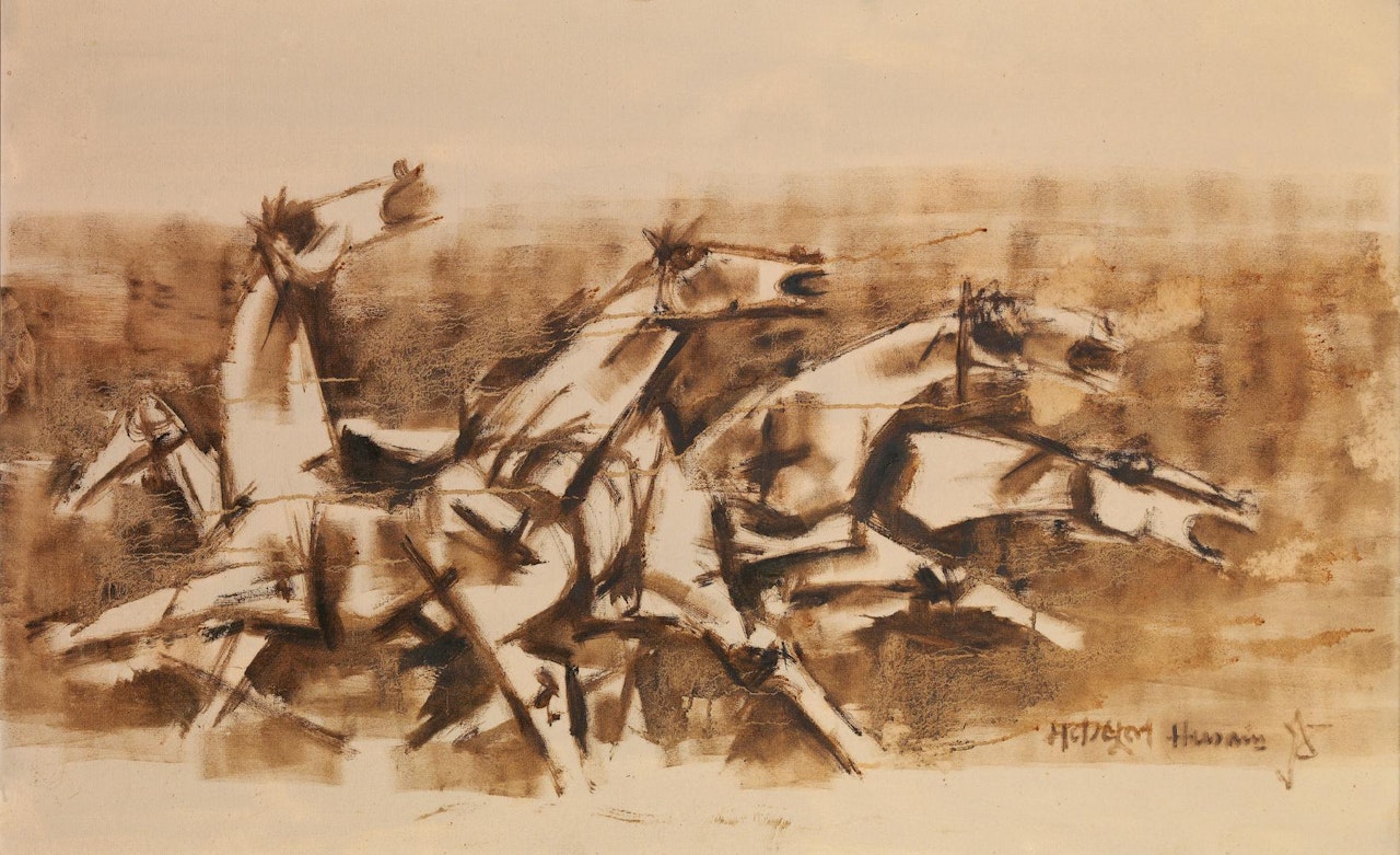 Untitled (Horses) by M.F. Husain
