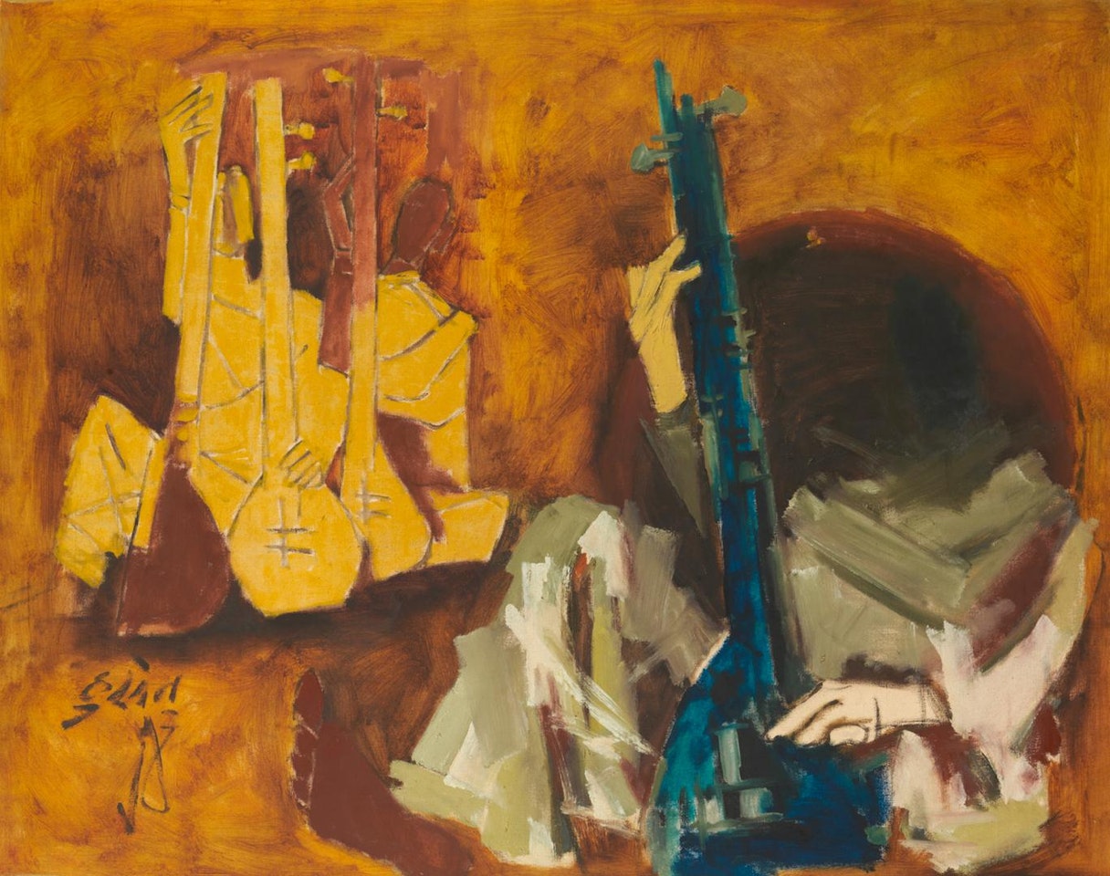 Untitled (Sitar Players) by M.F. Husain