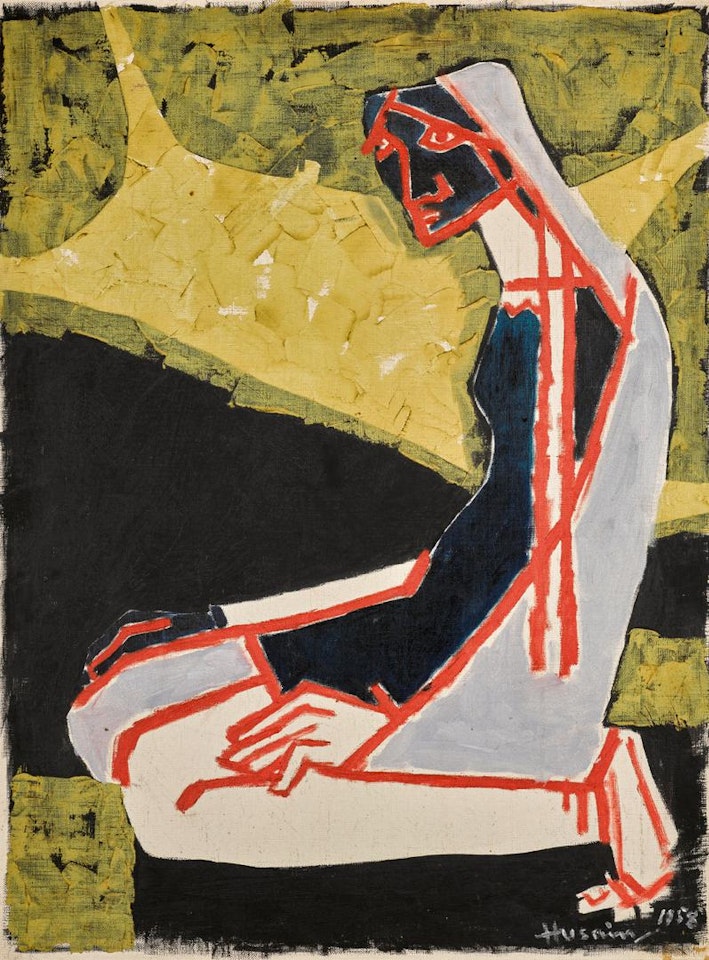 Untitled (Praying Woman) by M.F. Husain