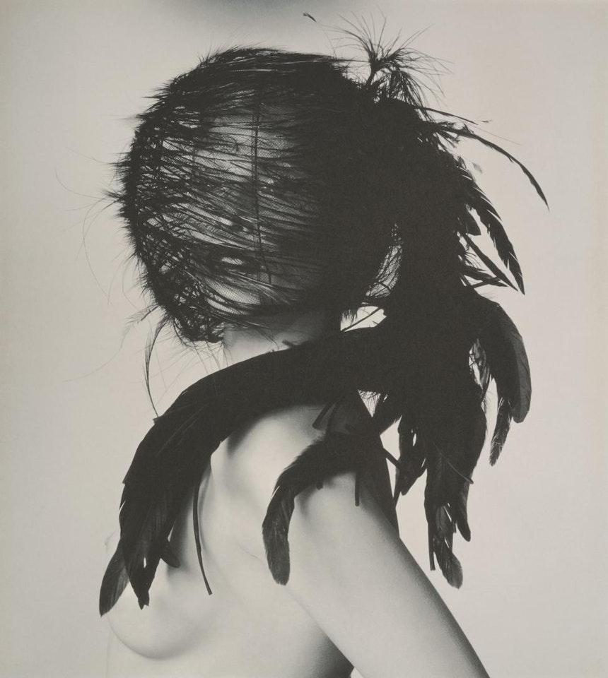 Chanel Feather Headdress [by Karl Lagerfeld for Chanel Haute Couture], New York, 1994 by Irving Penn