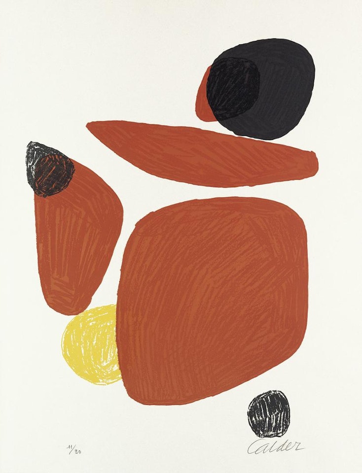 Quatre Rouges, Trois Noirs et une Jaune by Alexander Calder