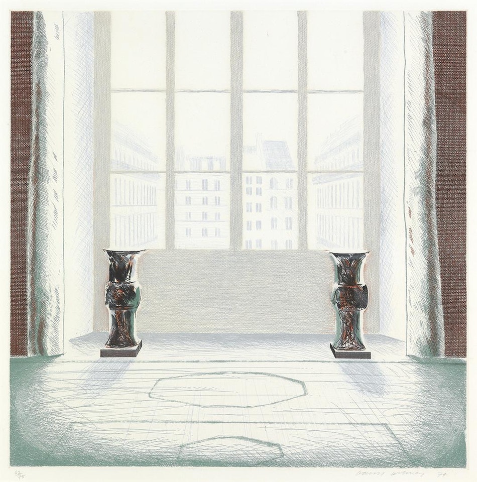 Two Vases in the Louvre by David Hockney