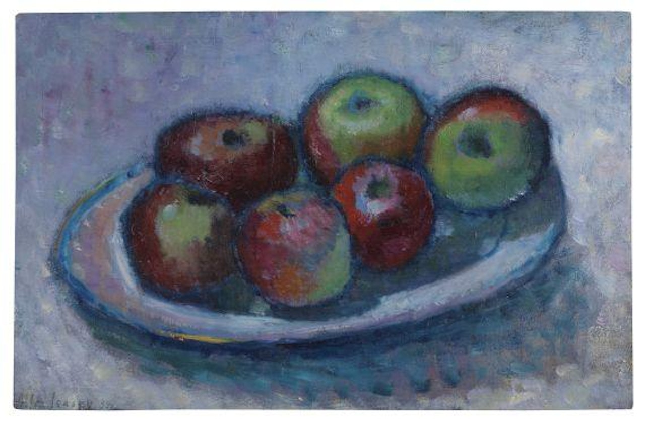 Teller mit Äpfeln (Äpfelstillleben) by Alexej von Jawlensky