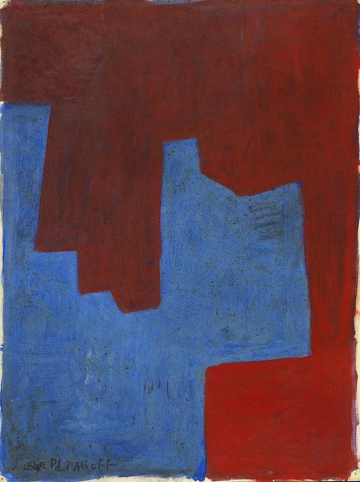 Composition deux rouges et bleu by Serge Poliakoff
