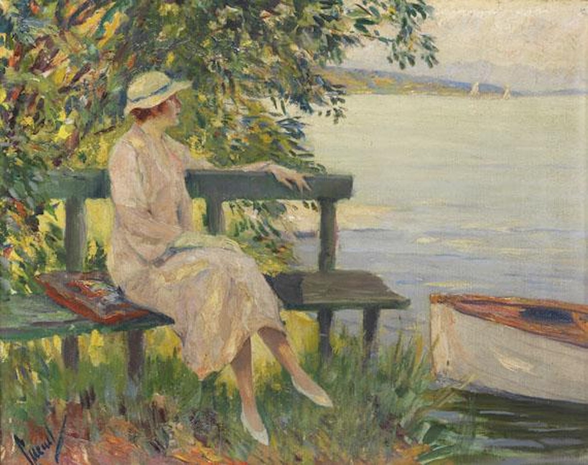 Die grüne Bank by Edward Cucuel