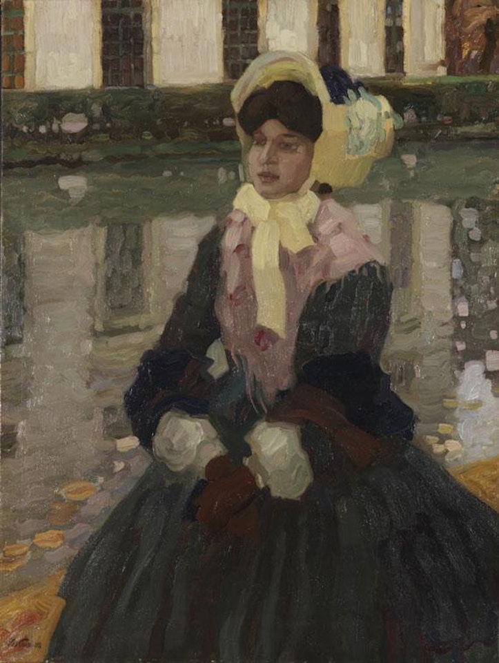 Porträt Veronika Kirmaier im Schleissheimer Garten by Leo Putz