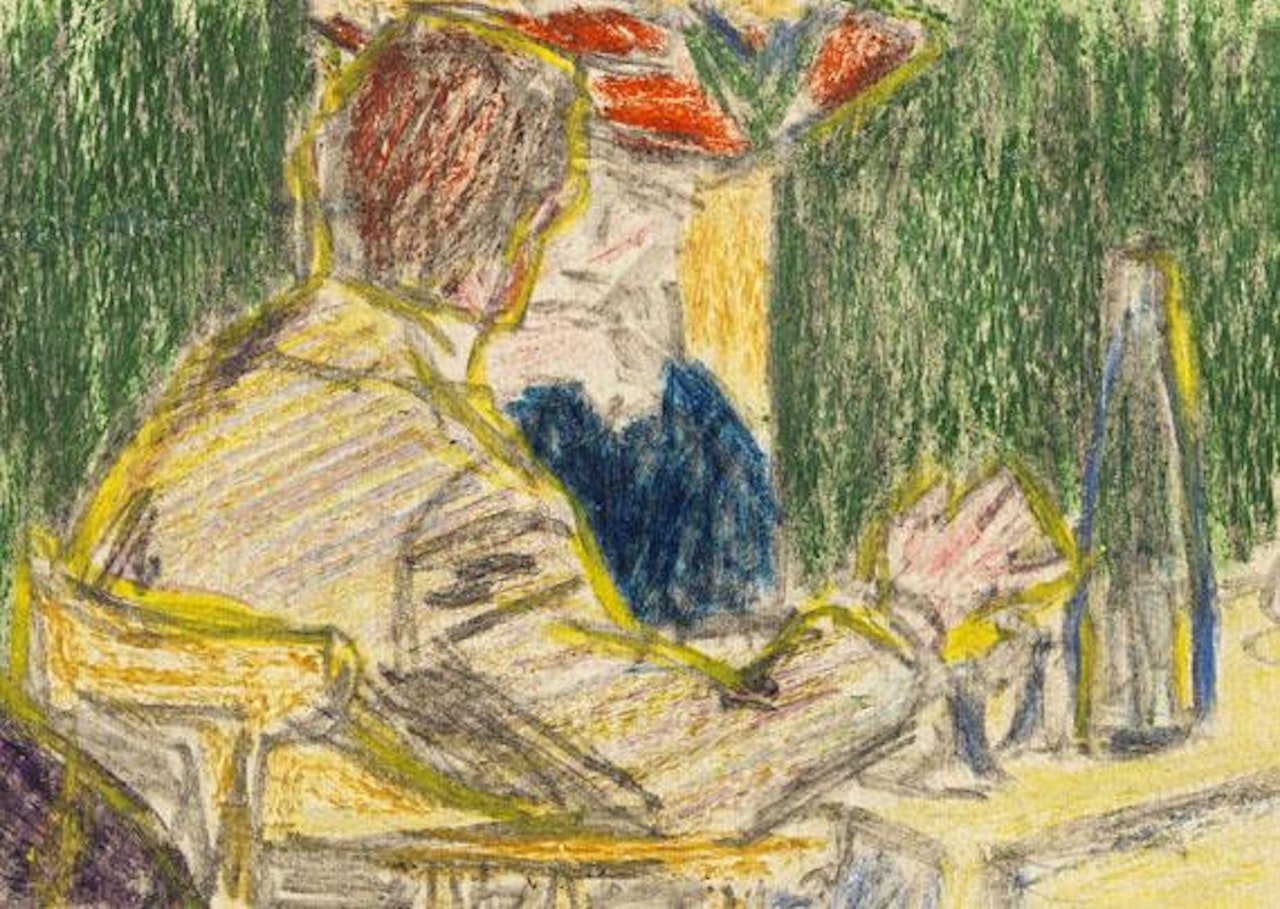 Kirchner und Dodo im Café (Dresden) by Ernst Ludwig Kirchner
