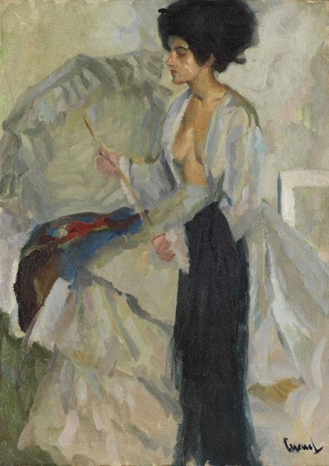 Frau im Atelier by Edward Cucuel
