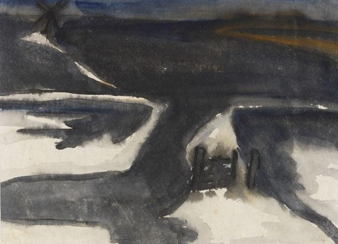 Marschlandschaft im Winter by Emil Nolde