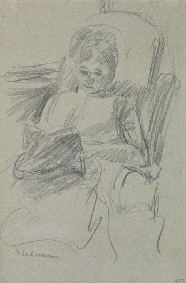 Lesende - Die Frau des Künstlers (Martha Liebermann) by Max Liebermann