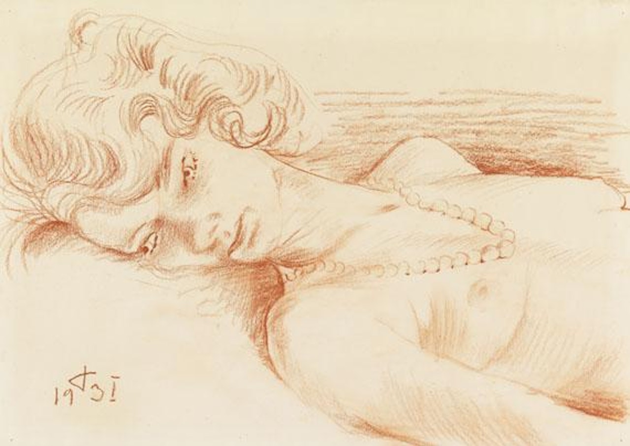 Liegender Halbakt by Otto Dix