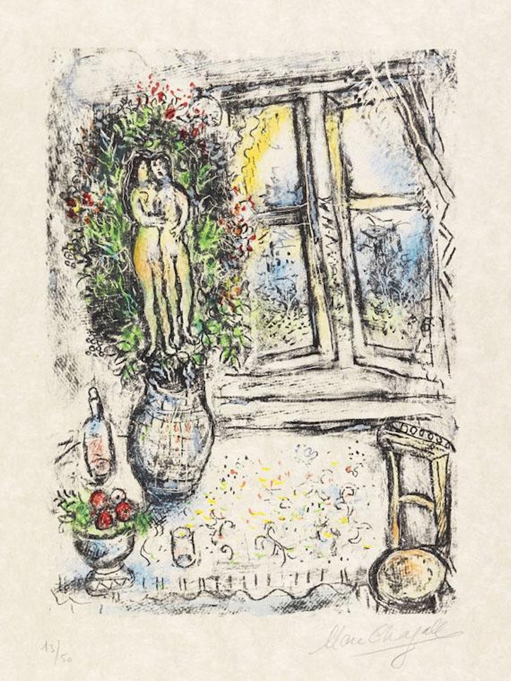 La fenêtre entrouverte by Marc Chagall
