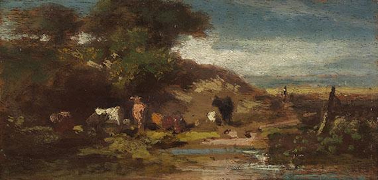 Landschaft mit Kühen by Carl Spitzweg