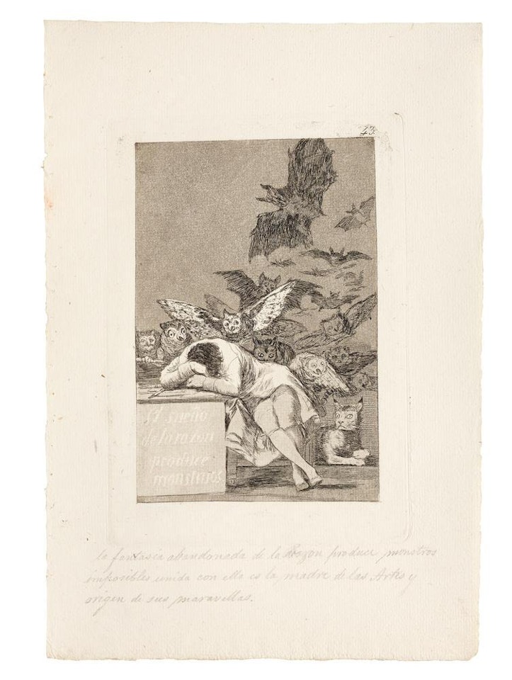 El sueño de la razon produce monstruos, from Los Caprichos (Harris 78) by Francisco José de Goya