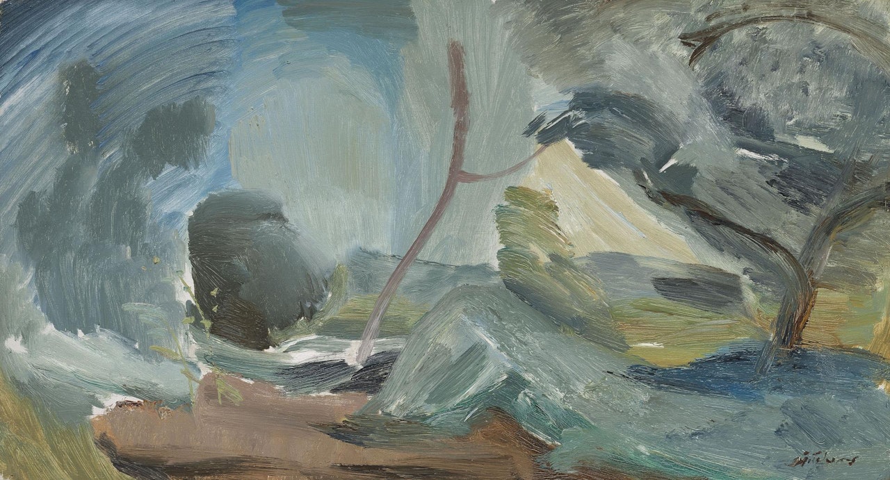 Wind over Bracken by Ivon Hitchens