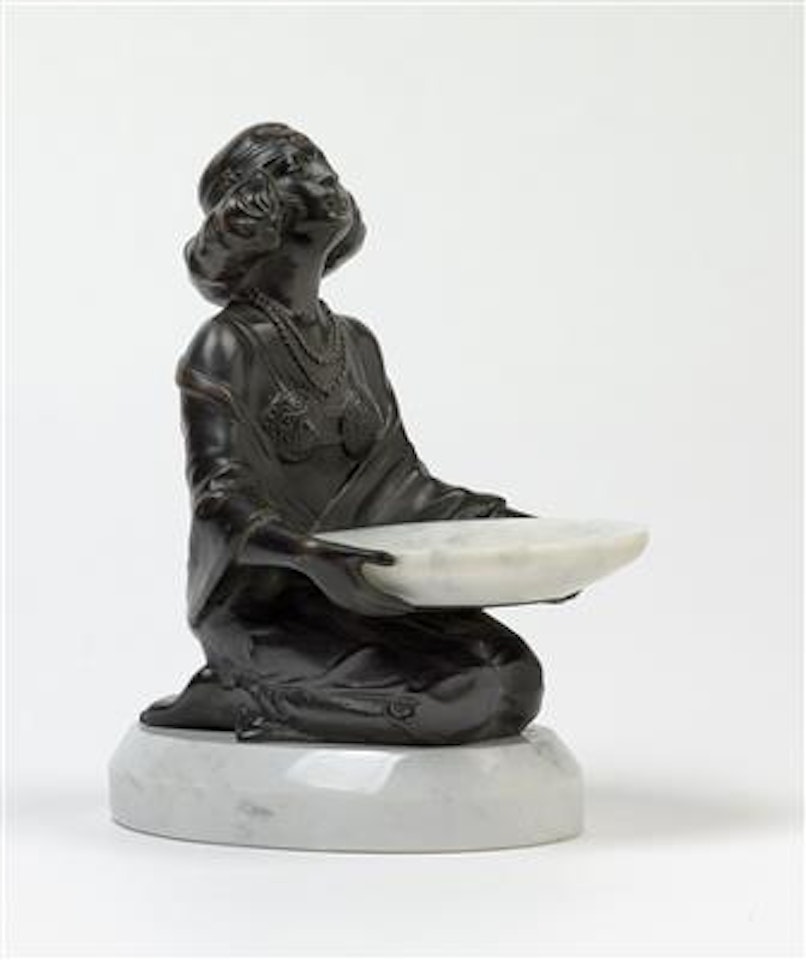 A kneeling Oriental woman with bowl by Josef Lorenzl