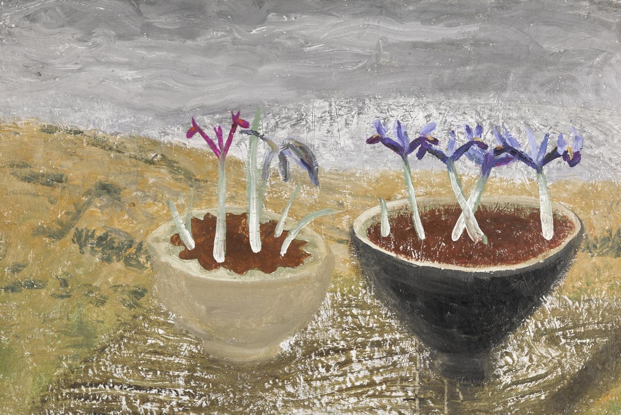 FLOWERS IN A WINTER LANDSCAPE by Winifred Nicholson