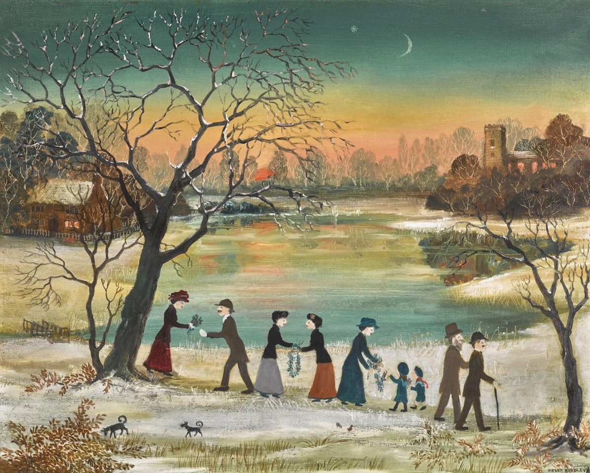 WE ARE BRINGING HOME THE HOLLY AND THE IVY by Helen Bradley