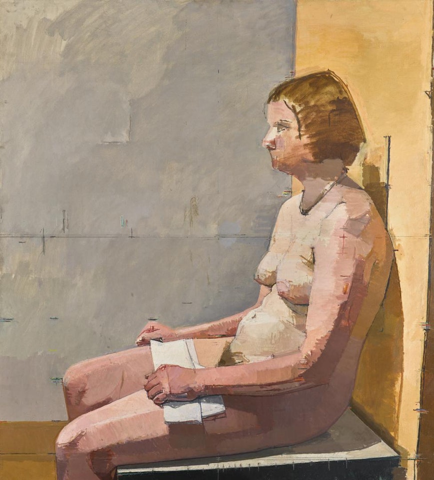 NUDE WITH WHITE TOWEL by Euan Uglow
