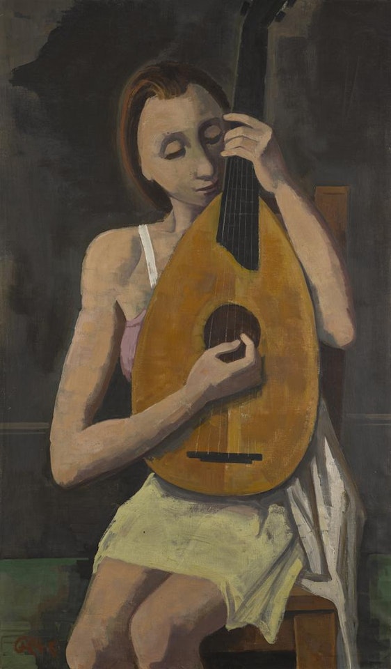 MÄDCHEN MIT LAUTE (GIRL WITH LUTE) by Karl Hofer