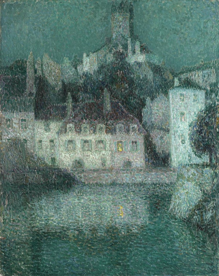 MAISONS BLANCHES, LE SOIR, QUIMPERLÉ by Henri Le Sidaner