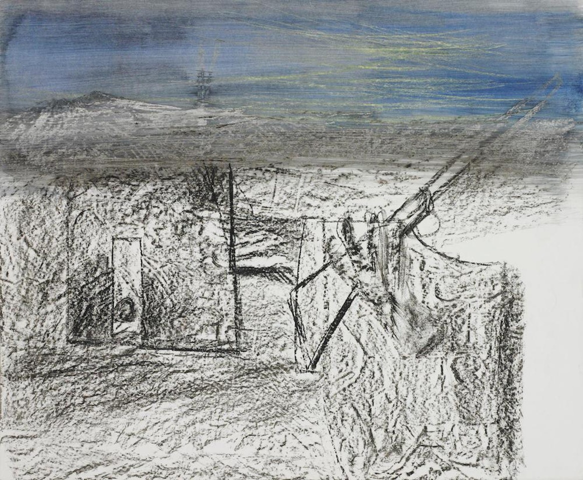 Kelly and Landscape by Sidney Nolan