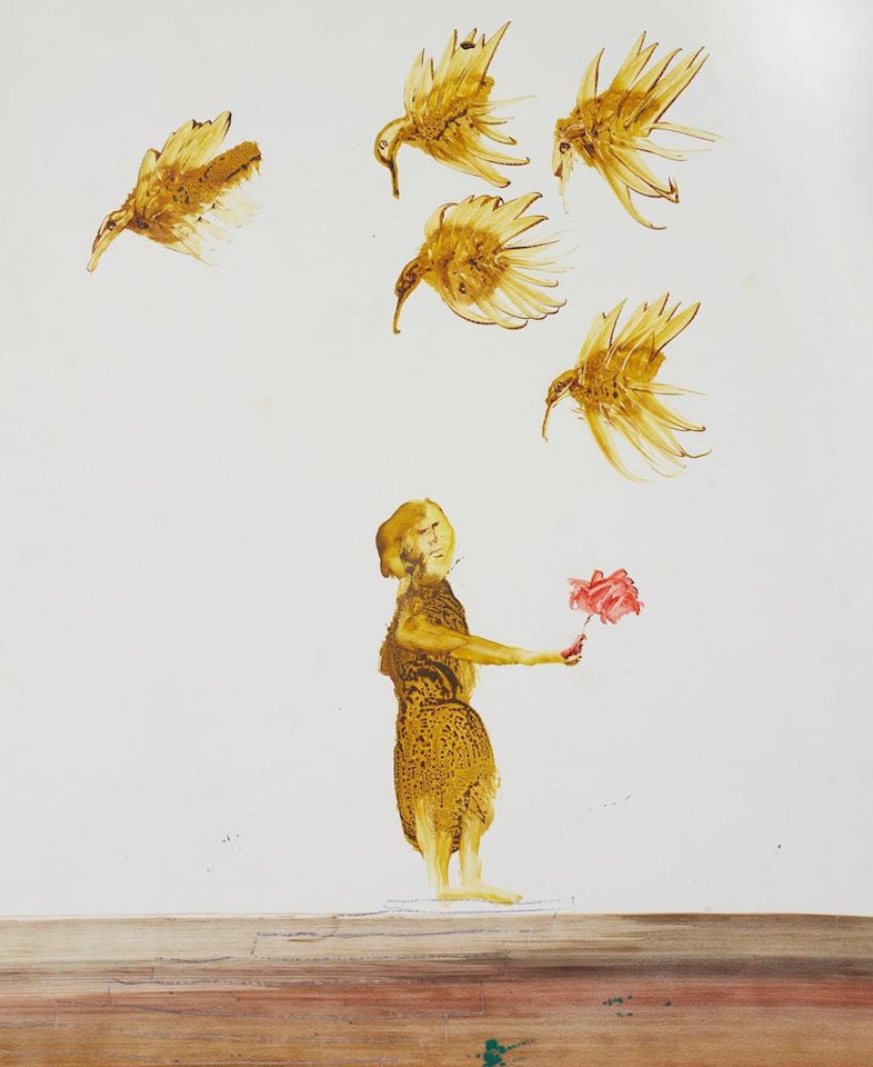 Woman, Flowers and Birds by Sidney Nolan
