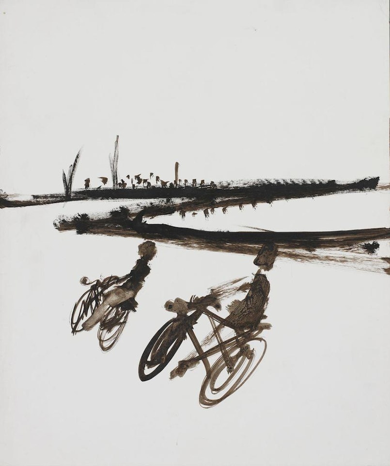 Kelly and Figure Cycling by Sidney Nolan